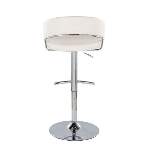 Jie - Contemporary Adjustable Barstool With Swivel & Rounded T Footrest (Set of 2)
