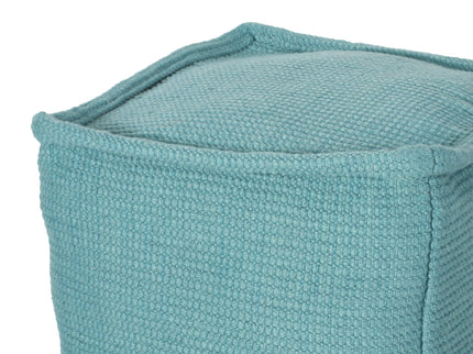 Hansolo - Yarn Square Pouf Ottoman Or Floor Cushion - Teal