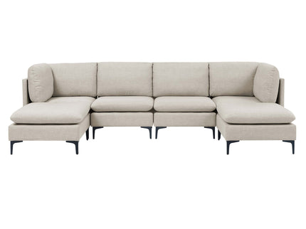 Upholstered Modular Sectional With Medium Firm Seat Cushion - Almond