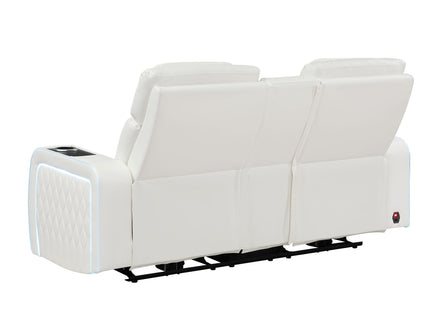 Electra - Power Reclining Loveseat With Power Headrests, Console, Speakers, Massage, LED Lighting And USB Control