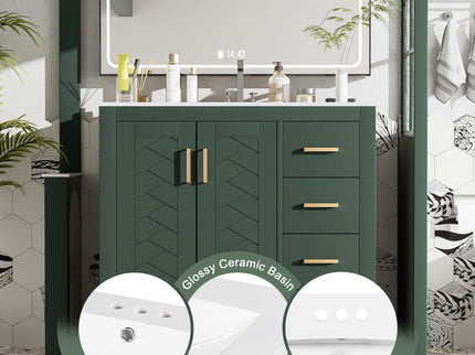 Bathroom Vanity With Sink Combo, Storage Cabinet, Freestanding Set With 3 Drawers & Soft Closing Doors