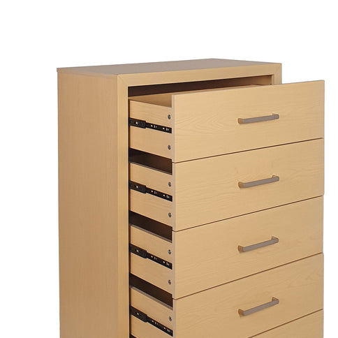 Borah - Contemporary Wood 5 Drawer Dresser - Natural