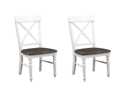 Dining Chairs (Set of 2) - Brown / White