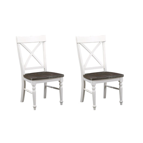 Dining Chairs (Set of 2) - Brown / White