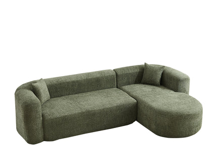 L - Shape Boneless Cloud Couch With 2 Throw Pillows For Living Room