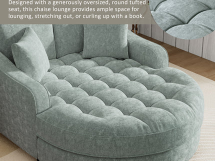 Modern Chaise Lounge Upholstered Sofa Couch With Tufted Seat And Detachable Pillows For Living Room