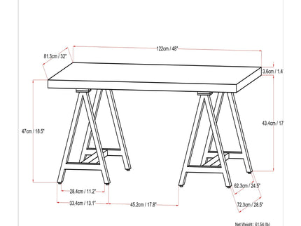 Sawhorse - Handcrafted Solid Table