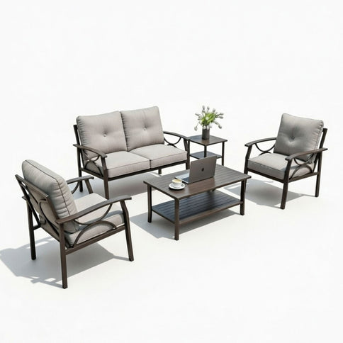 Patio Furniture Set With Coffee Table And Cushions For Backyard
