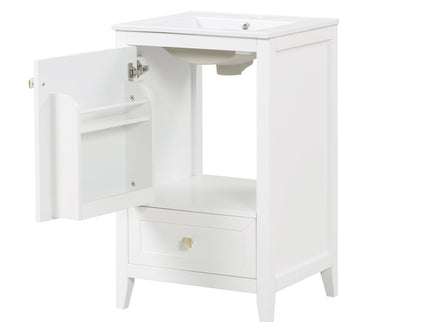 Bathroom Vanity With Sink, Soft Closing Cabinet Door, Storage Rack And Drawer