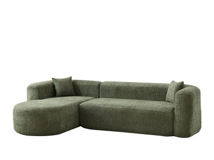 L - Shape Boneless Cloud Couch With 2 Throw Pillows For Living Room