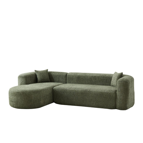 L - Shape Boneless Cloud Couch With 2 Throw Pillows For Living Room