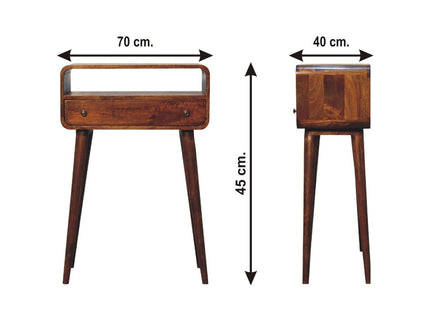 Curved Chestnut Console Table