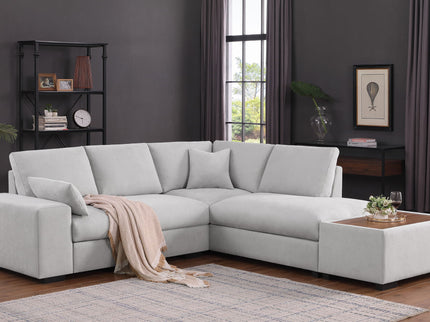 Joshua - 100" Sectional Sofa with Right Facing Chaise and Console Ottoman