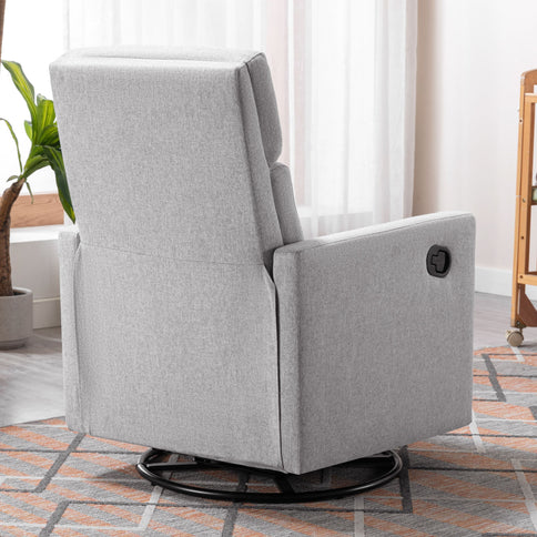 Modern Upholstered Rocker Nursery Chair Seating Glider Swivel Recliner Chair