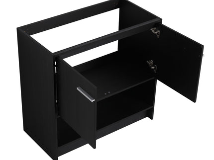 Modern Bathroom Vanity With Ceramic Sink, Freestanding Cabinet, Soft Closing Doors