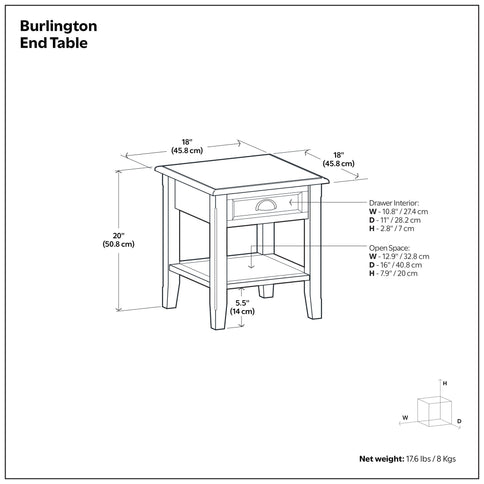Burlington - End Table - Mahogany Brown