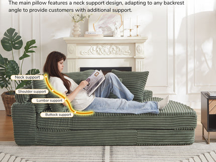 Semi Circular 2 In 1 Sofa Bed With Neck Pillow