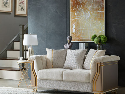 Chateau - Loveseat - Cream / Brown