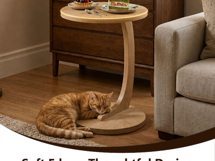 C - Shaped End Table With Sturdy Base