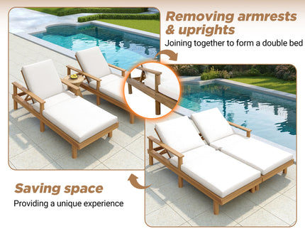 5 Position Adjustable Outdoor Chaise Lounge