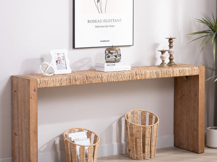 Console Table, Handwoven Top - Antique Natural / Natural