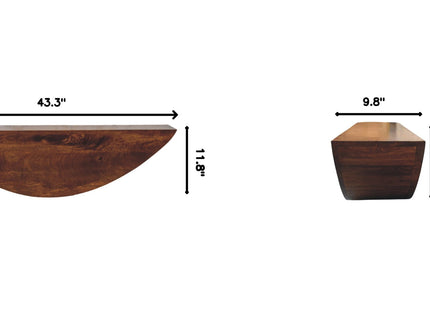 Crescent - Floating Wall Shelf - Brown