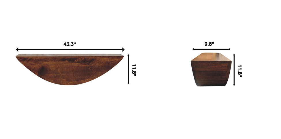 Crescent - Floating Wall Shelf - Brown