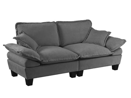 2 Seater Modular Loveseat With Curved Armrests