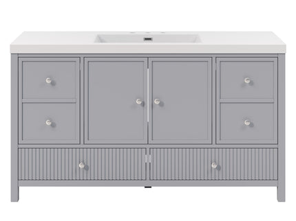 Bathroom Vanity With Separate Sink, Soft Close Doors And 4 Drawers