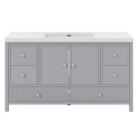 Bathroom Vanity With Separate Sink, Soft Close Doors And 4 Drawers