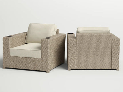 Outdoor Lounge Chairs With Cushions, Weather Resistant - Gray Mix
