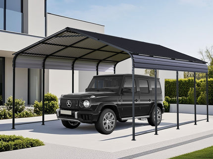 Heavy Duty Carport With Galvanized Roof And Enhanced Base - Anthracite