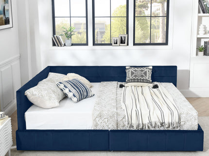 Upholstered Bed Frame With Tufted Backrest And Armrests