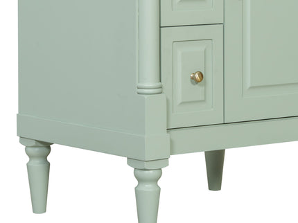 Freestanding Bathroom Vanity With Sink, Adjustable Shelf & Flip Drawer