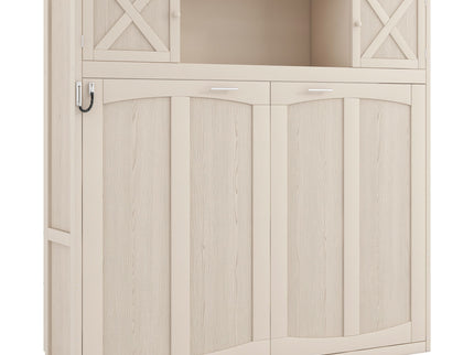 Rustic Casual Murphy Bed With Storage Cabinets