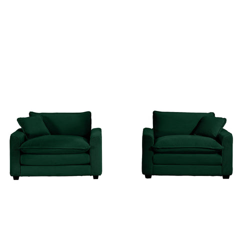 Modern Classic Fabric Single Chair Deep Seat Sofa With Pillow