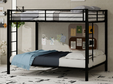 Bunk Bed For Kids, Convertible Frame With Ladders & Guardrail