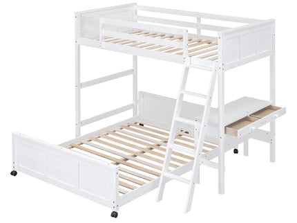Full Over Full Bunk Bed With Desk