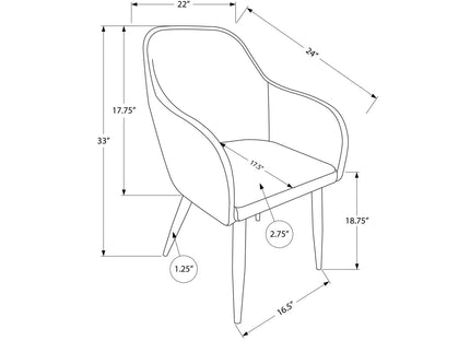 Dining Side Chair, Upholstered For Dining Room, Contemporary & Modern (Set of 2)