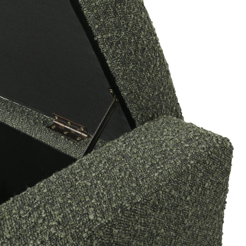 Textured Fabric Ottoman Bench With Hinged Lid