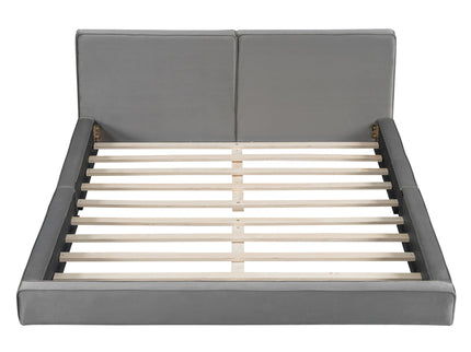 Upholstered Platform Bed, Grounded Bed With Solid Frame