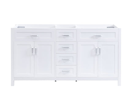 Bathroom Vanity Cabinet Only, Soft Close Doors & Drawers, 4 Drawers & 2 Double Door Cabinets - White