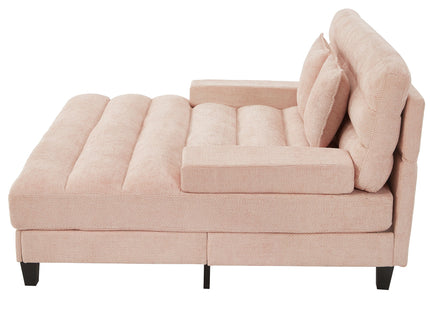 Chaise Bed Lounge Sofa Chair With Adjustable Backrest And LED Light Strip