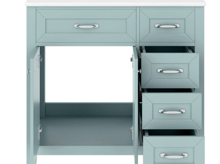Modern Bathroom Vanity With Sink, Freestanding Design With Drawers And Doors