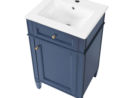 French Style Bathroom Vanity With Sink, Soft-Closing Door, Adjustable Shelf, Rectangular Design