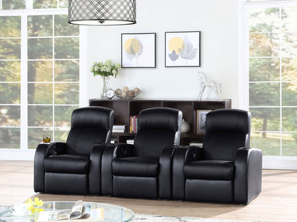Greenfield - 3 Seater Home Theater With Storage - Black