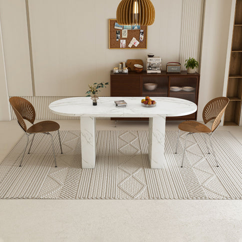 Modern Farmhouse Oval Dining Table With Slim Base