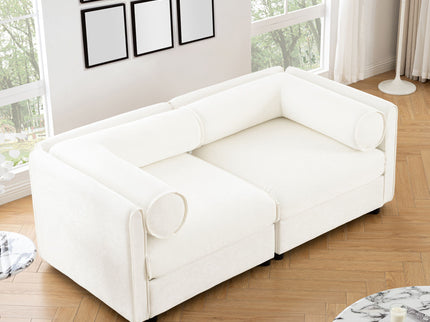 Stylish Sofa With Storage Seat And Cylindrical Backrest
