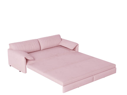 Pull Out 3 In 1 Convertible Sleeper Sofa With Side Storage, Multi Functional