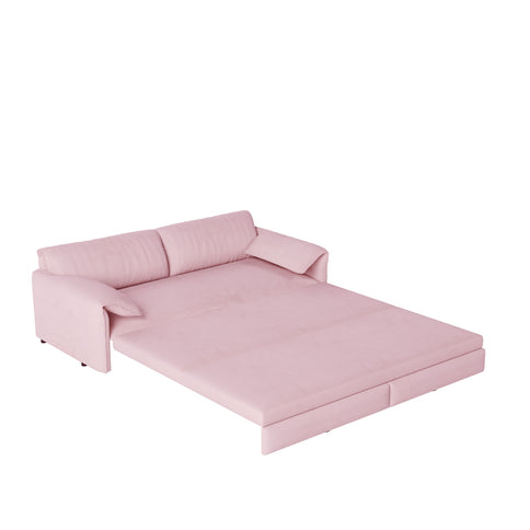 Pull Out 3 In 1 Convertible Sleeper Sofa With Side Storage, Multi Functional